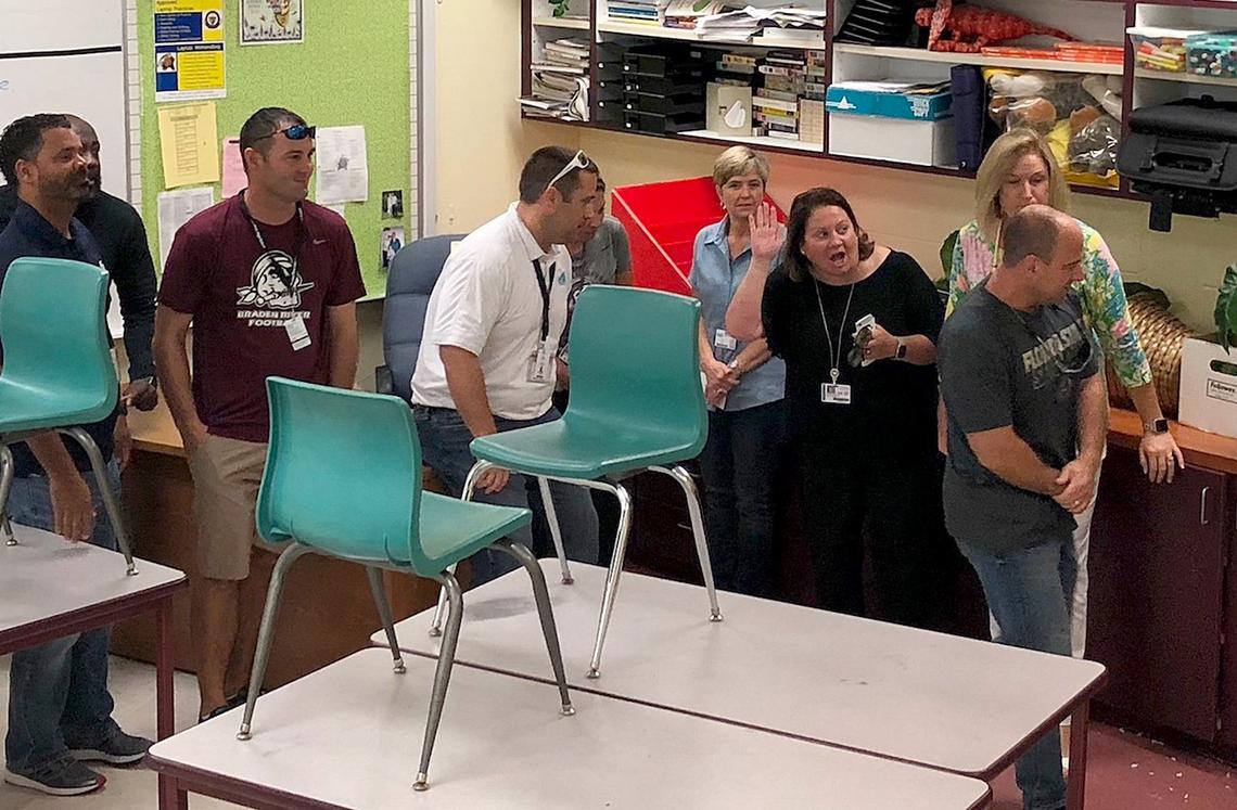 The Manatee County School Board and the Manatee County Sheriff's Office conducted an active shooter drill at Bayshore High Wednesday.