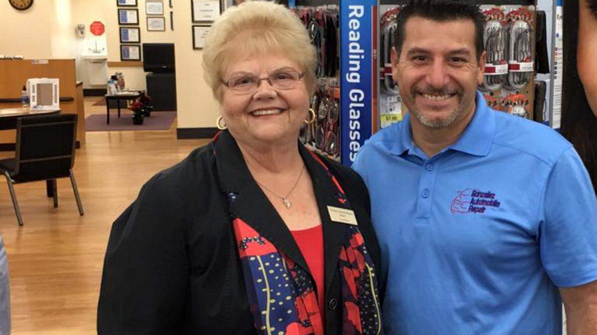 Roberto Gonzalez, seen here with Palmetto Mayor Shirley Groover Bryant at December's Honor the Badge event, has filed to run against long-time At Large Commissioner Tamara Cornwell. Provided photo