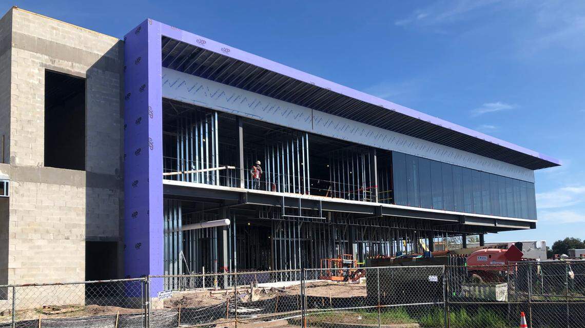 A 42,000-square-foot building for an undisclosed single tenant is under construction at Lakewood Ranch’s Center Point development.