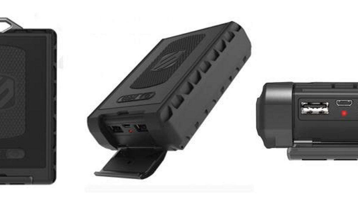 SCOSCHE: goBAT 12000 RuggedPowerful, virtually indestructible portable battery pack designed to withstand and perform in extreme elements12000mAh internal rechargeable battery provides users with enough power to charge an iPhone up to six timesDual 12 Watt/2.4A USB ports provide the fastest charge possible while allowing users to simultaneously charge two devicesConstructed with a rigid high-impact polycarbonate housing, built to meet or exceed military drop test standardsIP68 waterproof/dustproof rating means it can survive dunks, drops, dirt and submersion of up to 3 metersMulti-colored LED indicator displays remaining battery power levelsDesigned with a metal alloy loop and comes with a carabiner to securely clip to backpacks, tents and moreAvailable at: SCOSCHE.comPrice: $99.99Website: www.scosche.com