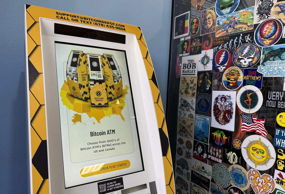 A Bitcoin ATM machine in a Bradenton smoke shop on Jan. 7, 2026. Detectives with the Bradenton Police Department say cryptocurrency scams targeting seniors are on the rise.