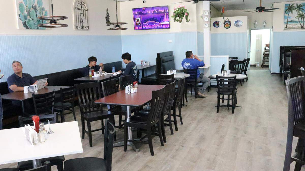 The dining room at Maria’s Pupusas & Tacos, 4832 Cortez Road W., was extensively renovated before the restaurant’s opening on March 15.