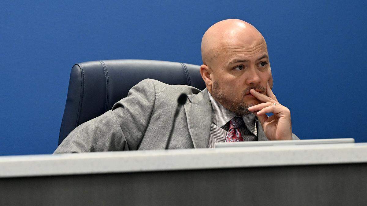 Commissioner Jason Bearden at the Manatee County Commission meeting on Sept. 2, 2025.