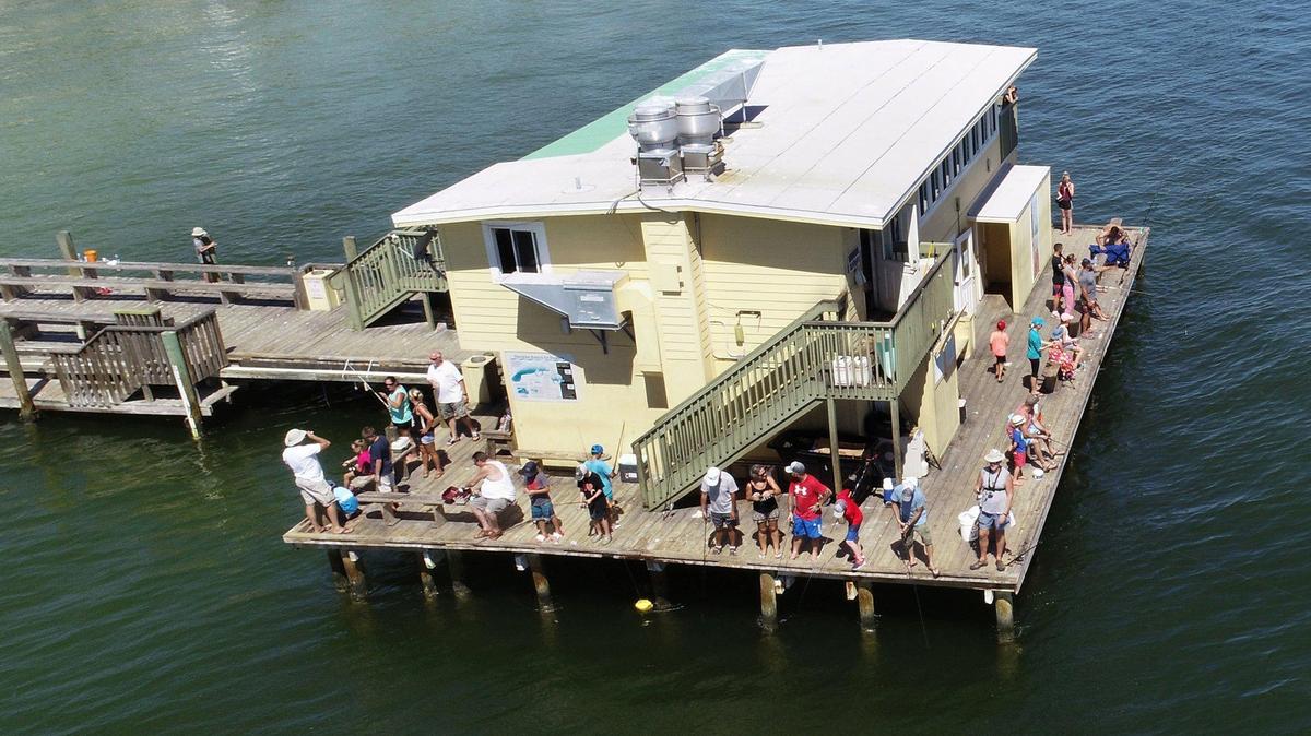 Visitors packed the Rod & Reel Pier in August 2018 to fish and enjoy the sunshine.