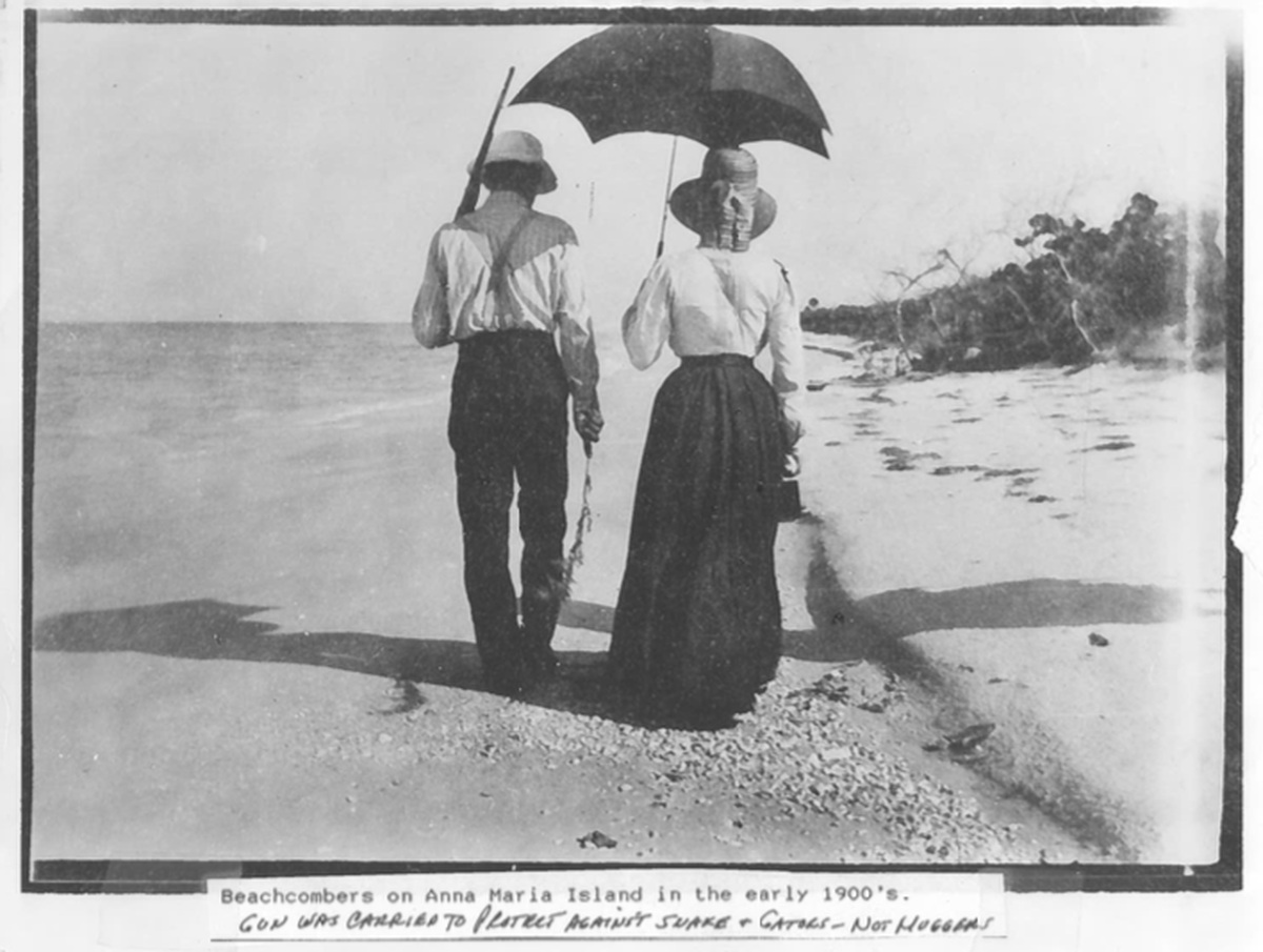 Beachcombers on Anna Maria Island in the early 1900’s.