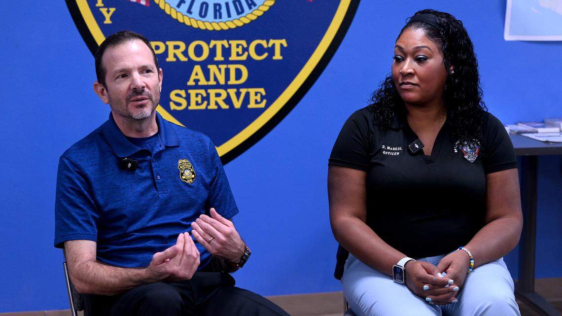 Detective Jim Curulla and Officer Deana McNeal with the Bradenton Police Department’s Elder Fraud Unit speak about how seniors are being targeted by criminals during an interview on Jan. 6, 2026.
