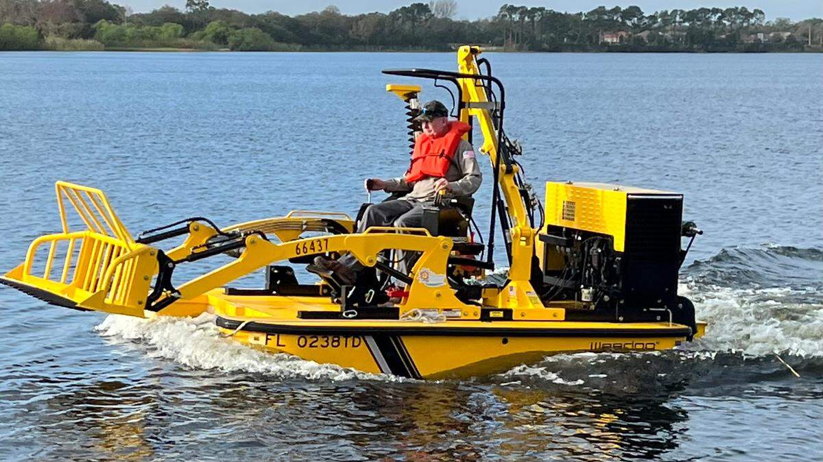 Manatee County now has a skimmer boat that can be used for seaweed cleanup removal of debris from the inevitable next red tide bloom.