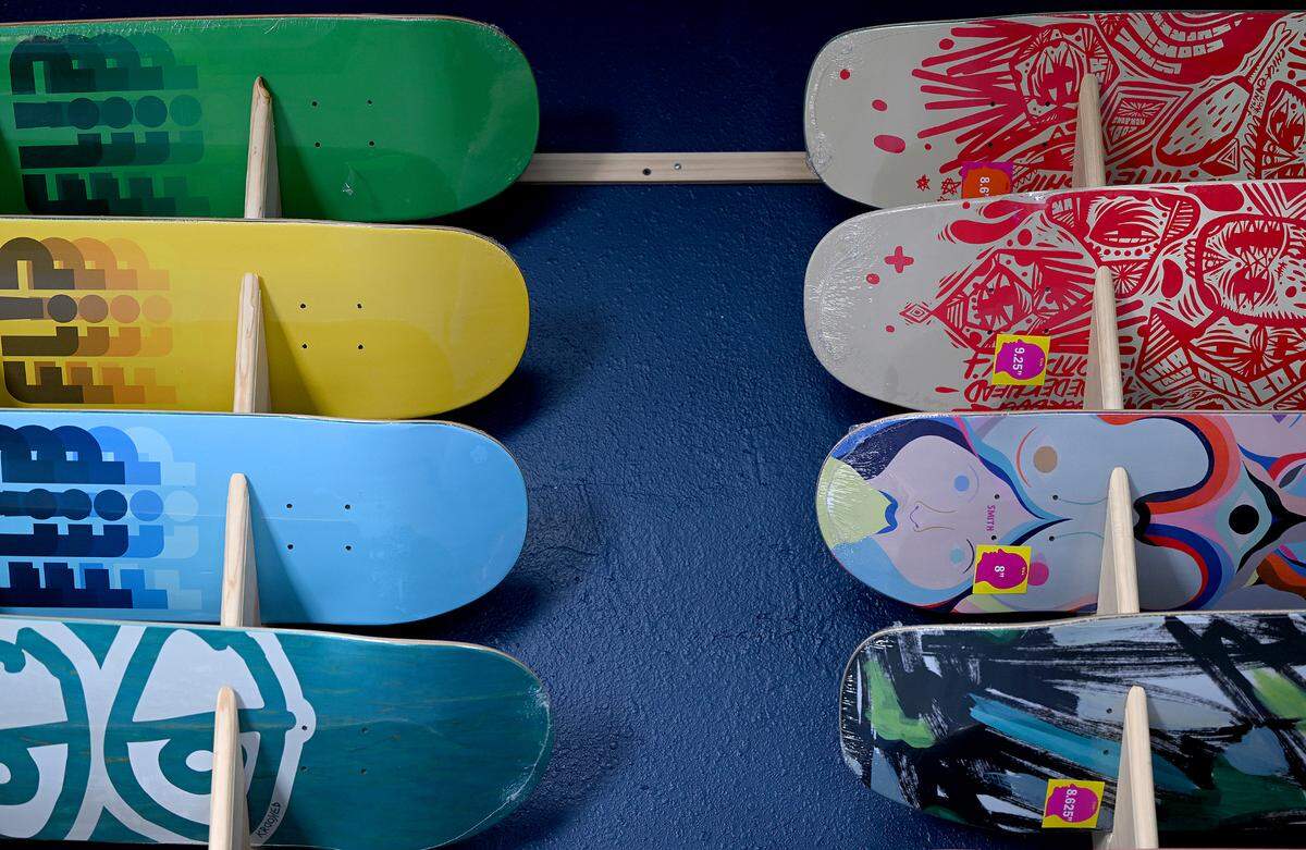 You can get more than hair care at the Oxford Barbershop in downtown Bradenton, the shop carries a variety of skateboards and accessories.
