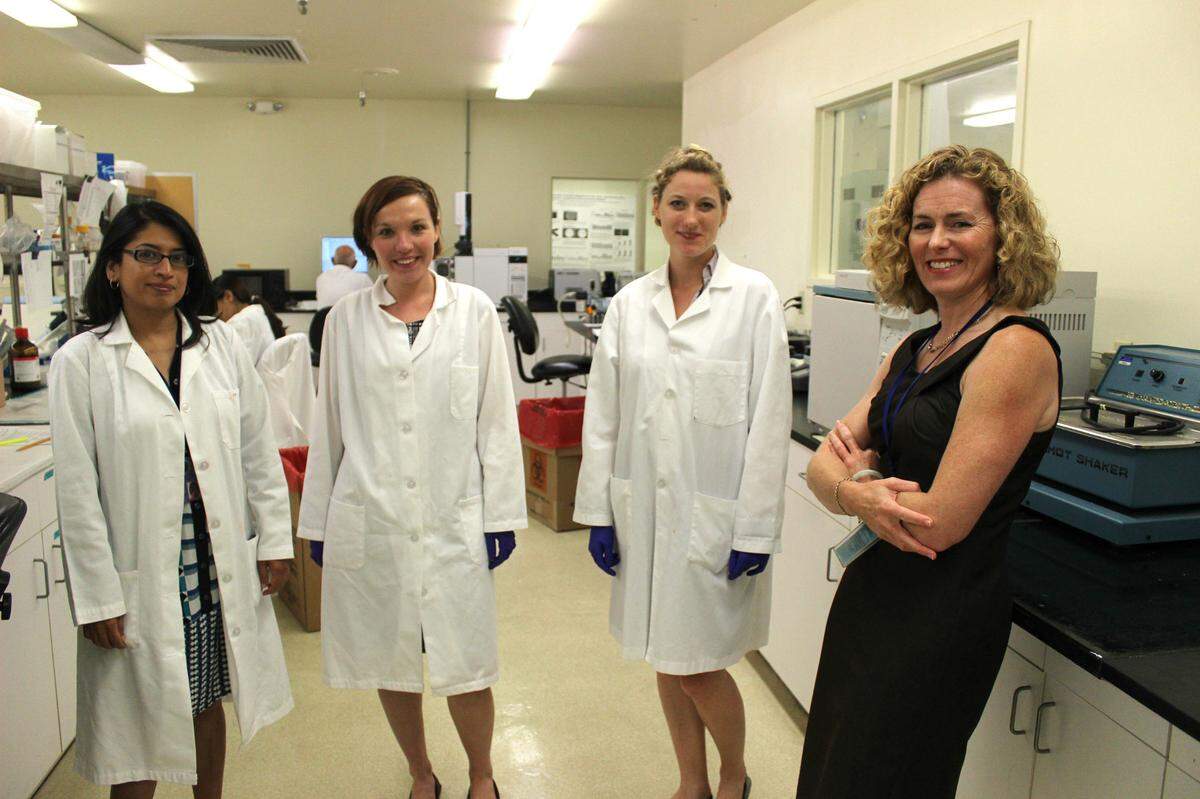 7/6/2014--The Roskamp Institute, located south of Bradenton, has been researching Gulf War Illness for 15 years. In this 2014 file are shown, from left, researchers Laila Abdullah, Zuchra Zakirova, and Tanja Emmerich, and Fiona Crawford, president of Roskamp Institute.