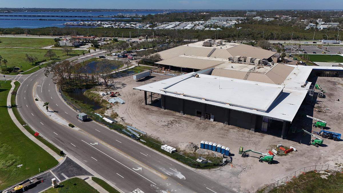 The Bradenton Area Convention Center in Palmetto is undergoing expansion, shown on Oct. 24, 2024.