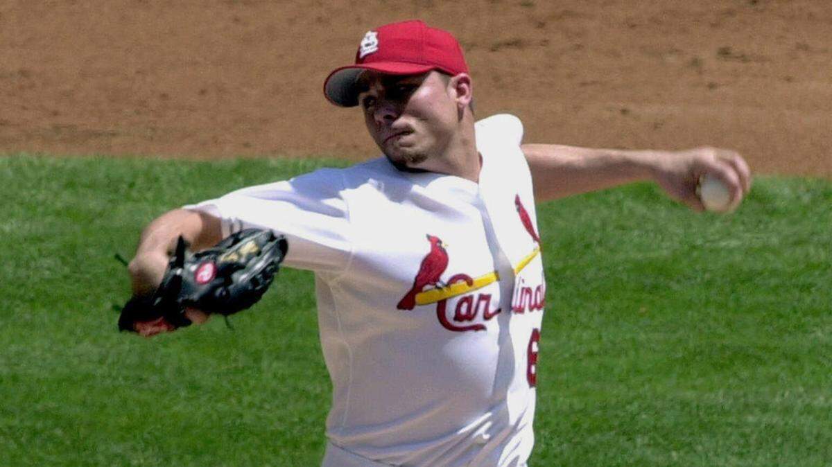 In this May 10, 2001, file photo, St. Louis Cardinals starting pitcher Rick Ankiel pitches during the second inning against the Pittsburgh Piartes at Busch Stadium in St. Louis.
