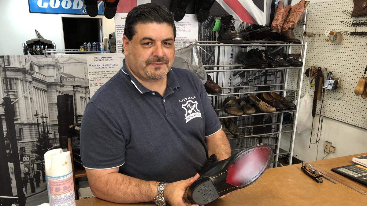 Erroll Mehmet of City Hall Shoe Repair Shop, 533 13th St. W., Bradenton, said his back has been pushed to the wall because of the loss of business during the coronavirus pandemic.