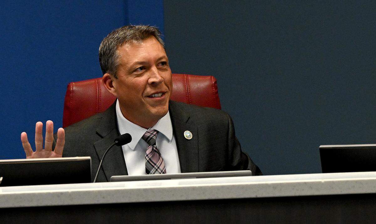 Commissioner George Kruse during a Board of County Commissioners meeting on Tuesday, Sept. 12, 2023.