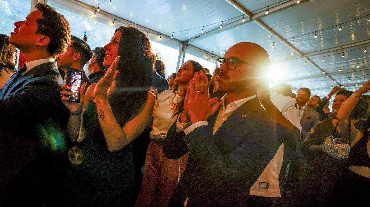 Ferrell Alvarez, right, awaits the Michelin announcements Thursday, June 9, 2022, in Orlando.