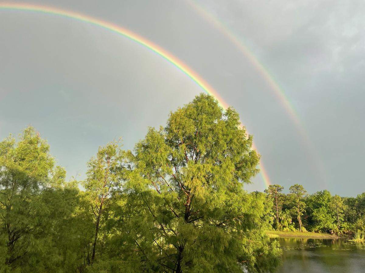 A double rainbow captured in Manatee County on May 24, 2023.