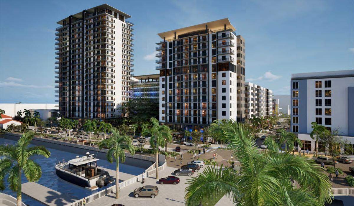 An artist rendering shows the design of The Vias project that would replace Bradenton City Hall, 101 Old Main St.