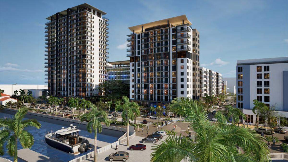 Bradenton City Council is expected to vote during a public meeting on Wednesday on whether to move forward with an agreement to sell 4 acres for $14.1 million and have a developer build 350 apartment units, 95 condos, a 14-story hotel and retail space on waterfront land in downtown Bradenton. An artist rendering shows the design of The Vias project that would replace Bradenton City Hall, 101 Old Main St.