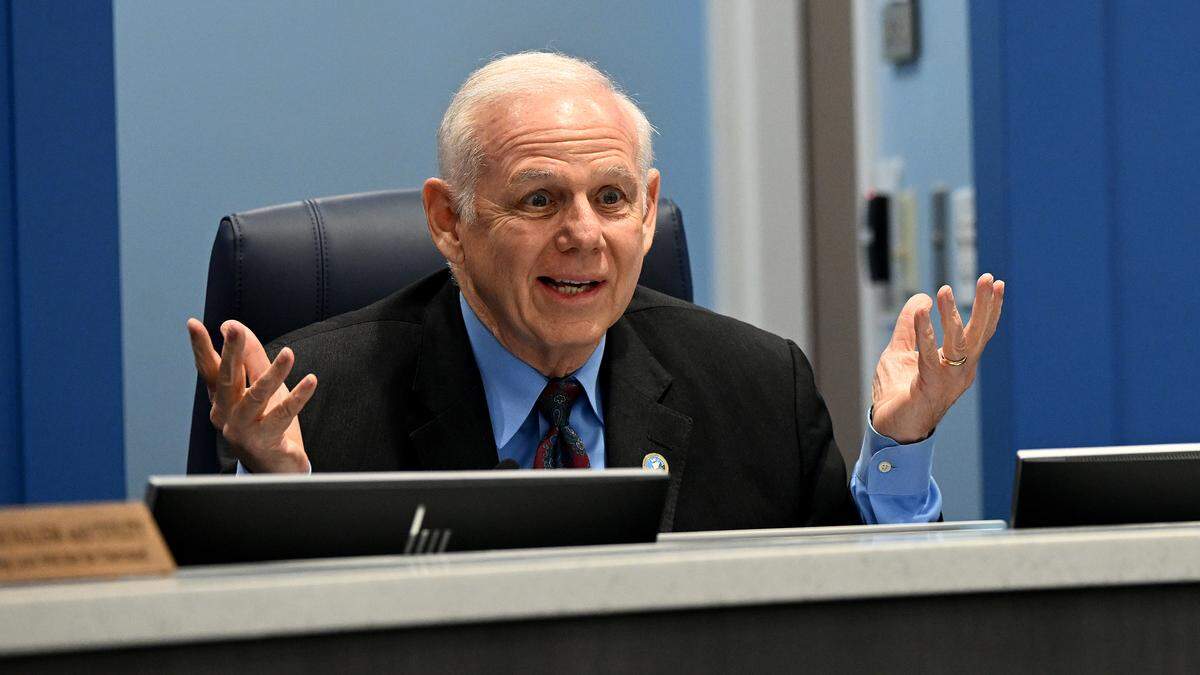 Commissioner Bob McCann at the Manatee County Commission meeting on Sept. 2, 2025.