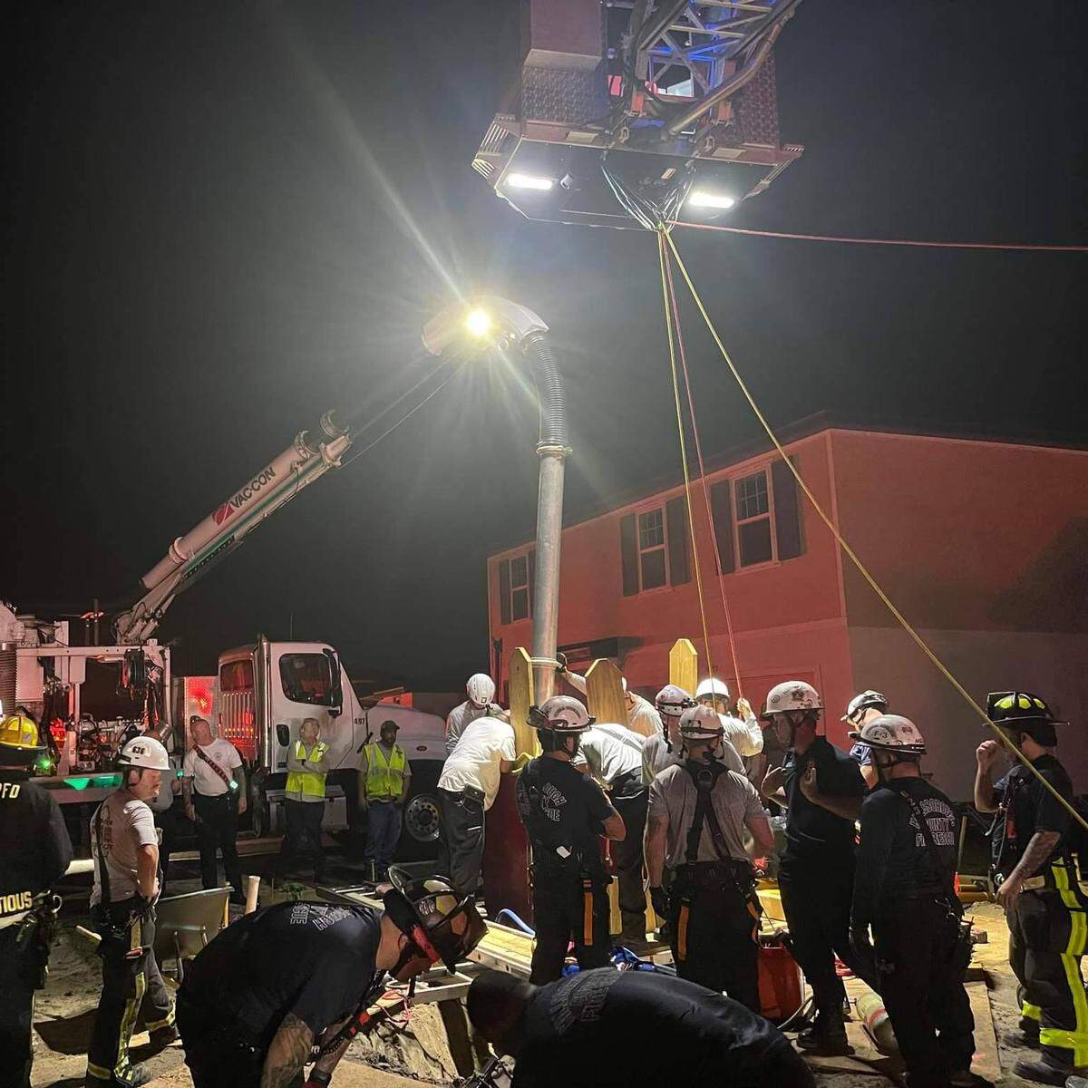 Hillsborough Fire Rescue joined Manatee County public safety rescues in freeing a man stuck in a trench off Moccasin Wallow Road last Wednesday.