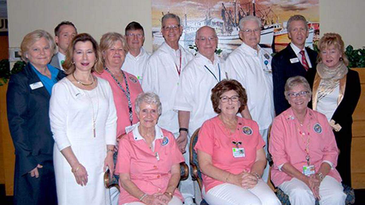 Front: Allison Nash SCF Foundation Coordinator, Cassandra Holmes, SCF Foundation Executive Director, Diana Miracle, Carol LaFata, Sheila Mallinger, and Jan D'Ambrosio. Second row, Stuart Hurley Asst. CEO Venice Regional Bayfront Health, Ken Harrison, Dick Fenstermaker, Denny Kalgren, Dana Pratt, Bob Hite Marketing Director Venice Regional Bayfront Health and Ingrid Tetrault. PHOTO PROVIDED