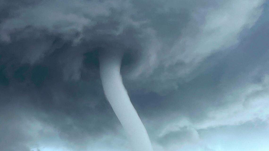 A waterspout formed on Manatee River on June 22, 2025.