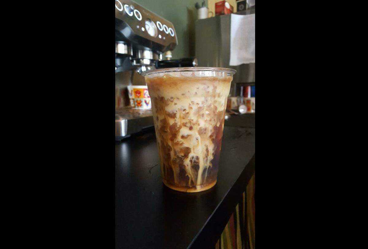 A latte at Mountain Comforts Coffee Café.