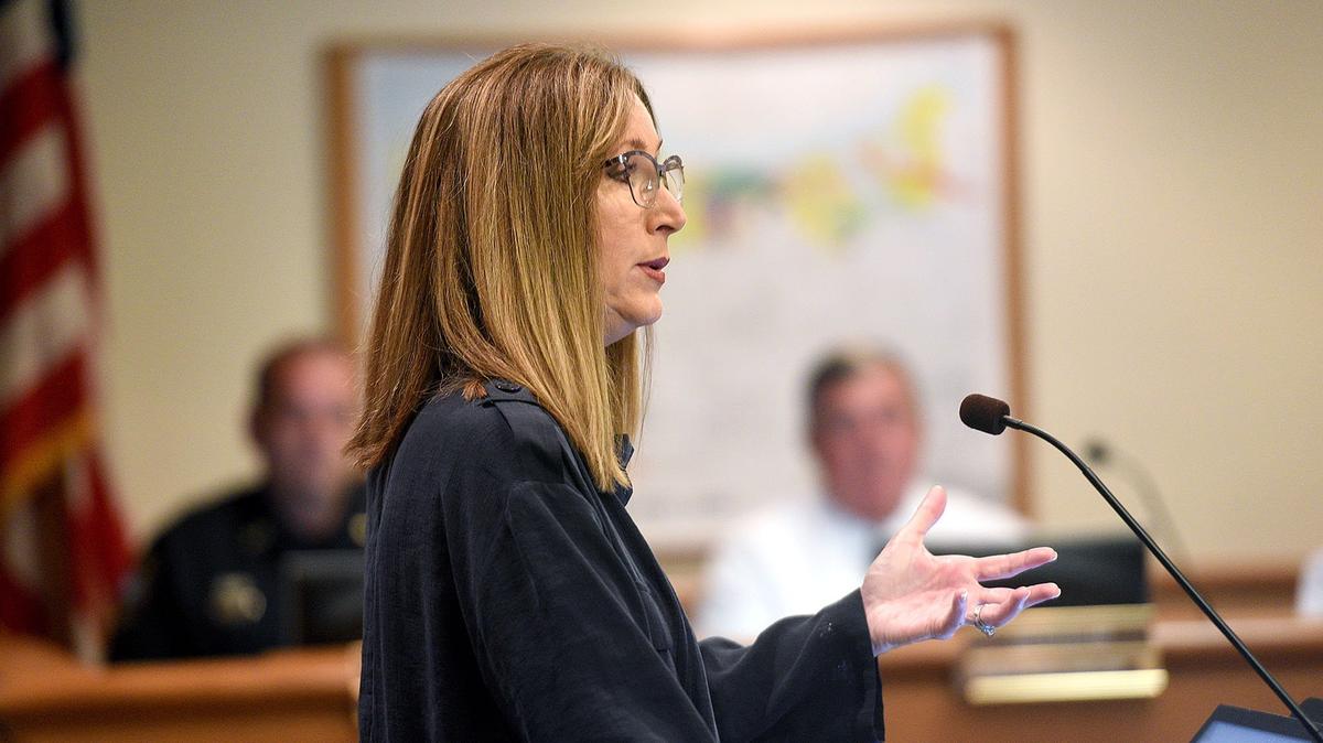 School Board Superintendent Cynthia Saunders addresses the City of Bradenton commission before reaching a compromise on providing school resource officers to some of the schools within city limits.
