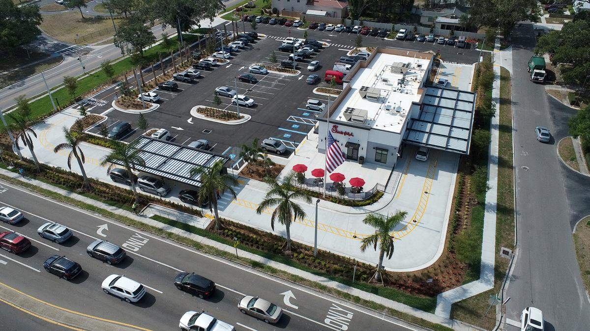 The new Chick-Fil-A opened as planned at the intersection of Manatee Avenue West and 43rd Avenue West Thursday despite not having completed a traffic deceleration lane on 43rd as promised by Chick-Fil-A.
