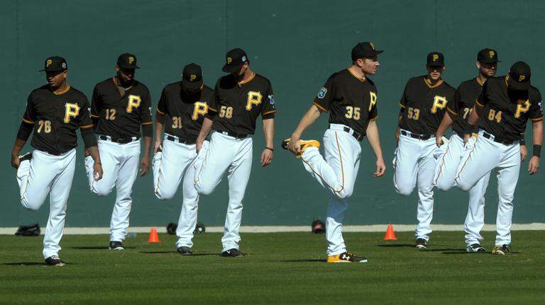 Pirates pitchers and catchers workout at Pirate City in Bradenton