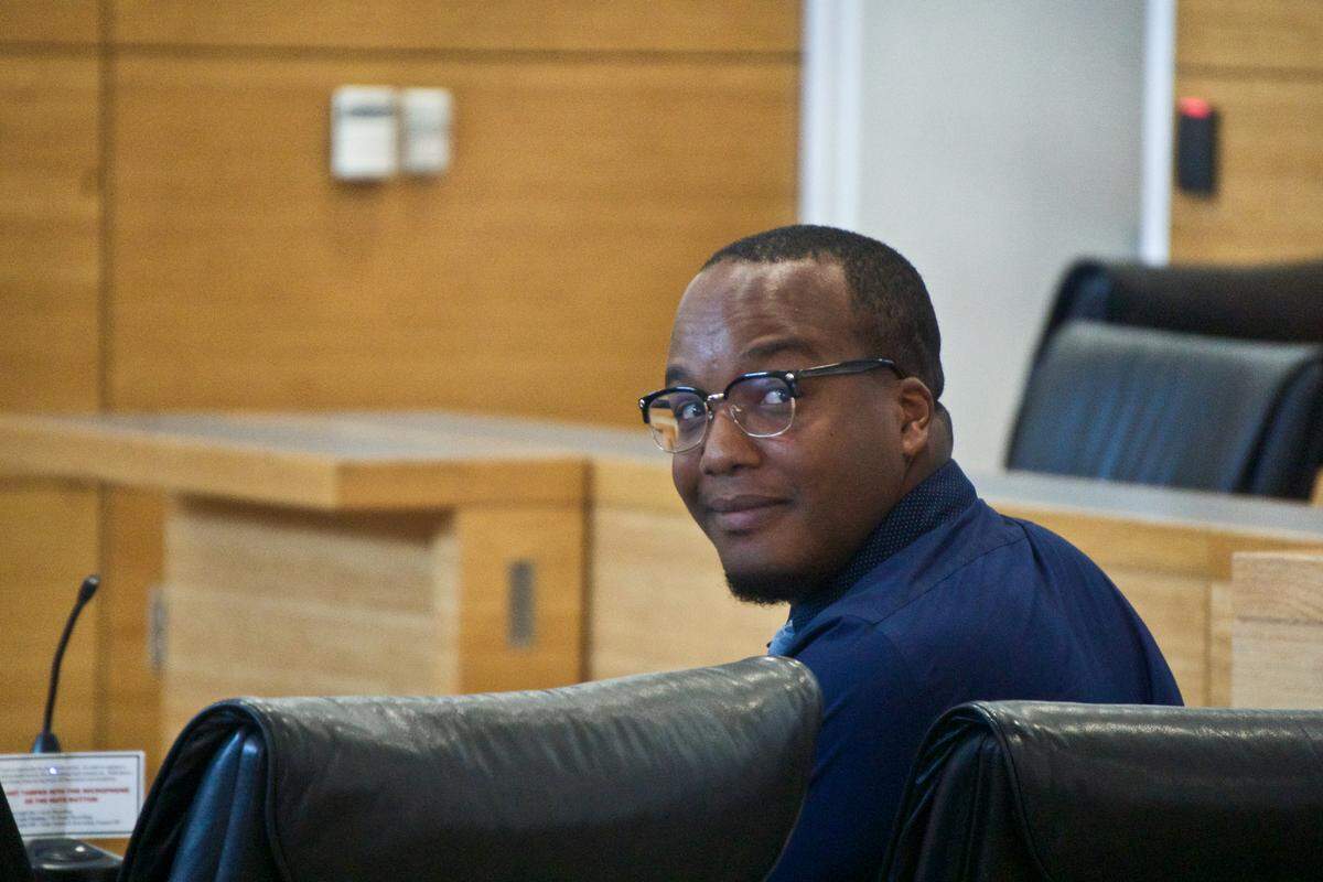 The Florida Department of Education is seeking to get former Lincoln Middle School teacher Quentin Peterson’s educator certificate. Peterson, shown here during a criminal court hearing last month, is set to stand trial next week on possession of child pornography charges.