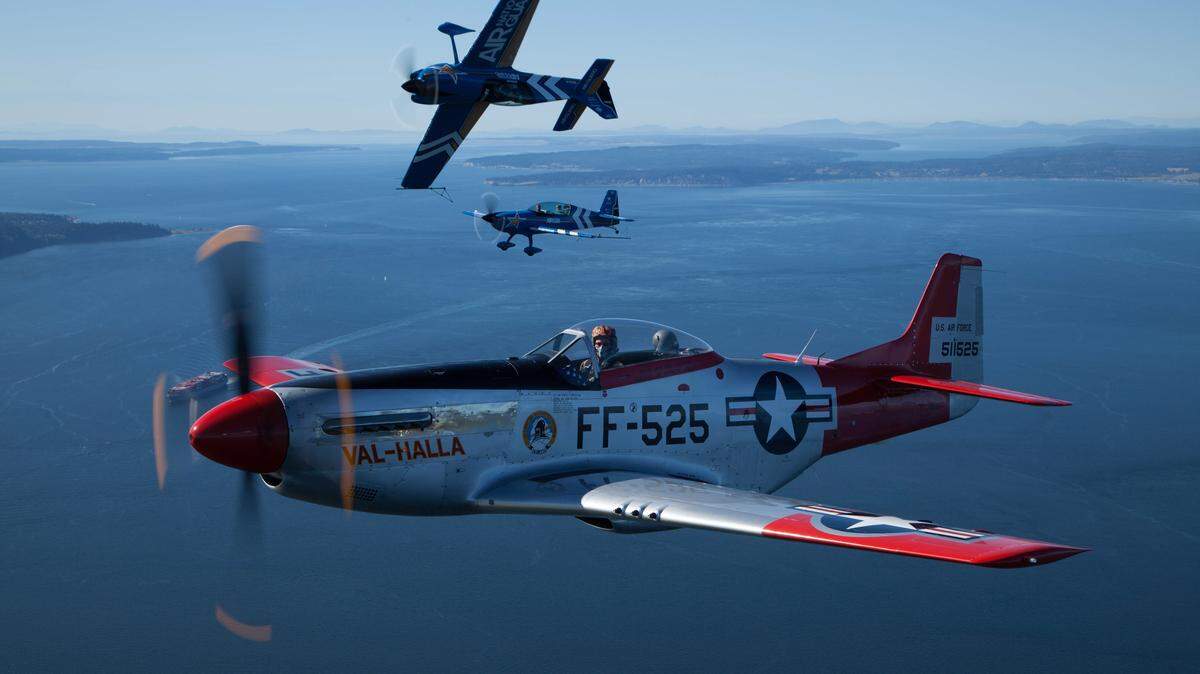 P-51 Mustangs takes to the skies during a show July 30 in Seattle. Matt Mills McKnight/Invision via AP