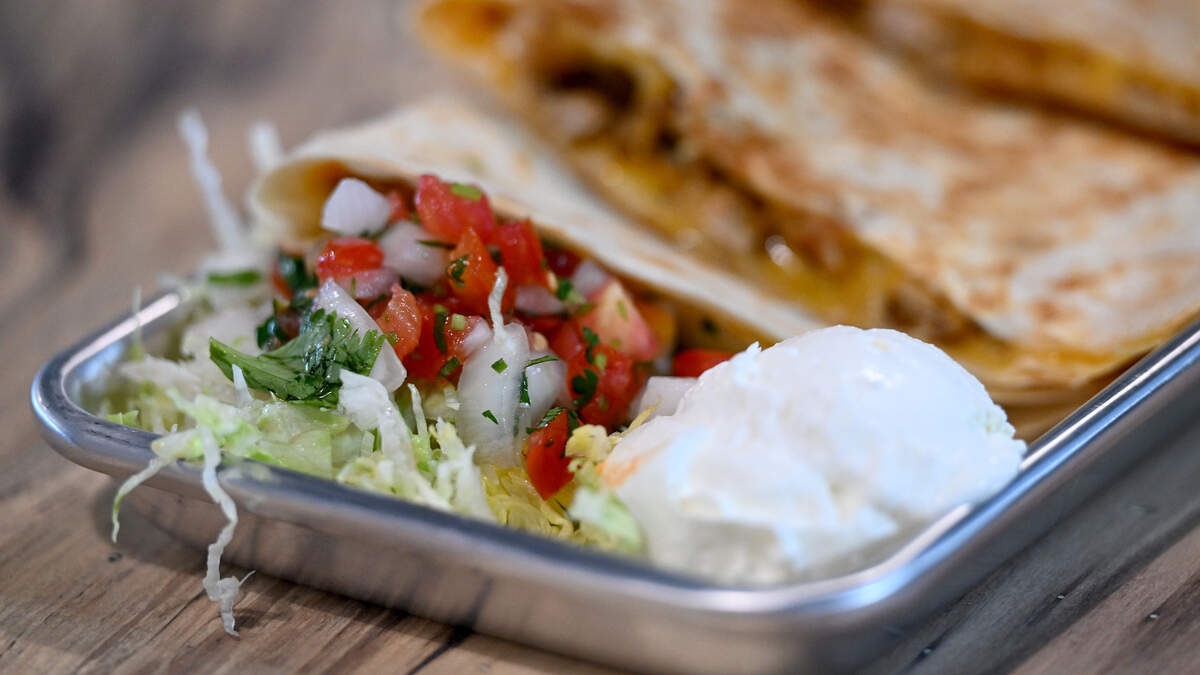 The chicken quesadillas at Los Chiludos on opening day, June 4, 2026, in the Braden River shopping plaza on State Road 64 East.