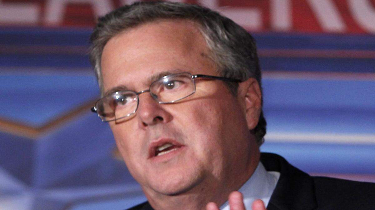FILE - In this Jan. 26, 2012 file photo, former Florida Gov. Jeb Bush speaks in Miami. (AP Photo/Wilfredo Lee, File)