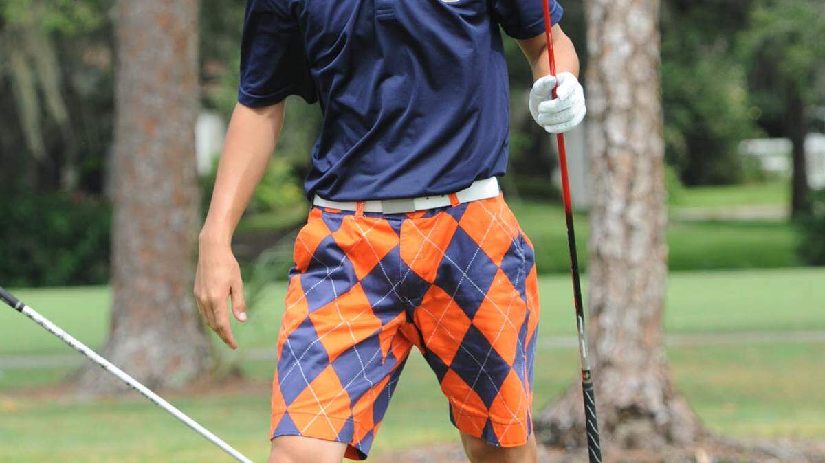 Bradenton Christian golfer Philip Knowles looks down the fairway after teeing off during the 20th annual Donald Ross Memorial Invitational golf tournament Oct. 7, 2013, at the Sara Bay Country Club. Knowles is now a member of the University of North Florida team. 
 HERALD FILE PHOTO