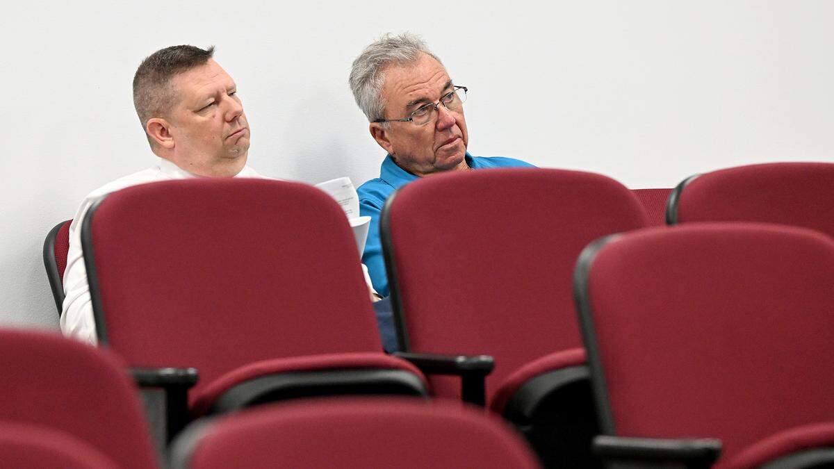 Chad Butzow and Joe McClash during the Tuesday BOCC meeting. County leaders are looking for ways to slow down development and improve infrastructure in East Manatee County.