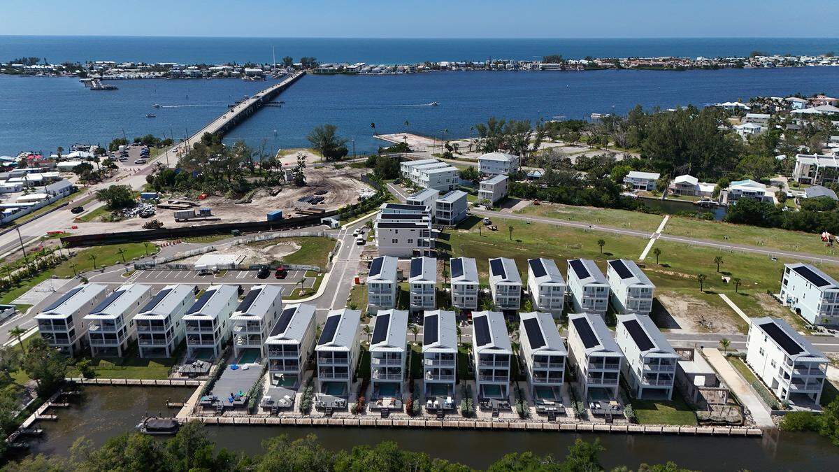Hunters Point is a first-of-its-kind development in Manatee County that combines net-zero energy use with resiliency to hurricanes, flooding and harsh weather. Photo taken on Oct. 8, 2025.