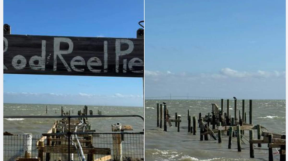 County commissioner George Kruse posted a split image of Anna Maria Island’s iconic Rod and Reel Pier restaurant from post-Hurricane Helene to Hurricane Milton wiping out what was left on Wednesday, Oct. 9, 2024.