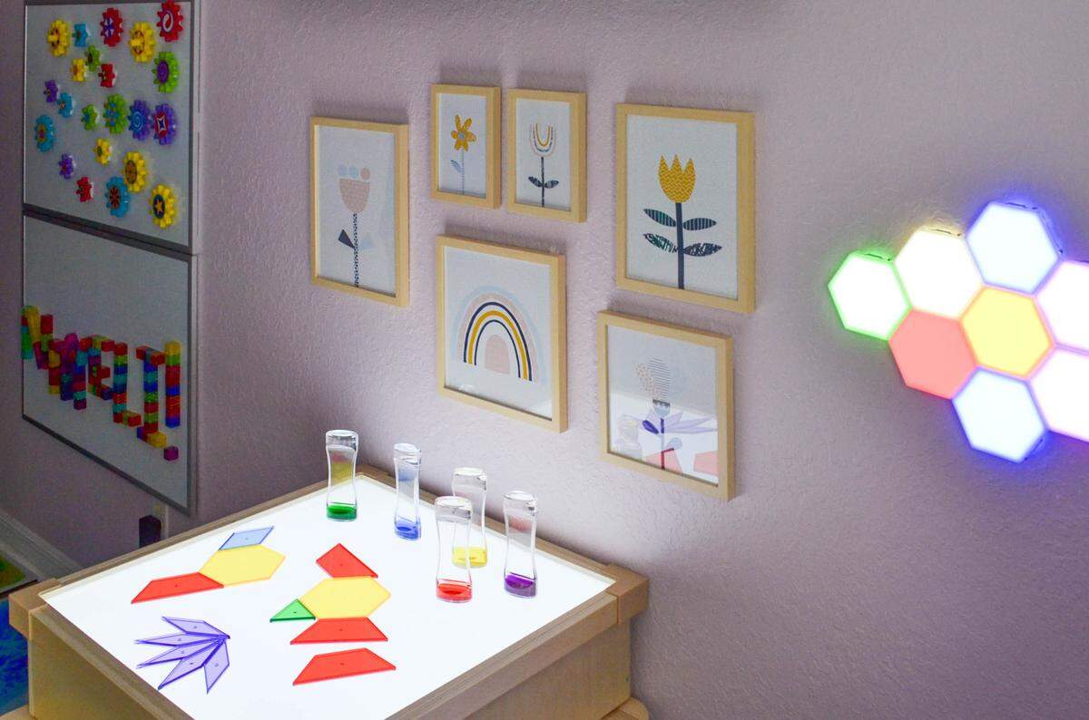 Make-A-Wish designed the room to be full of color and sensory to help keep Nayeli entertained.