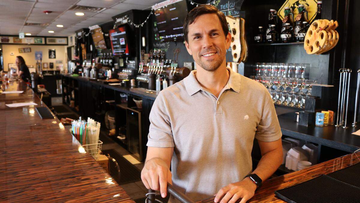 Gabe Schmitz, shown above, and his wife, Tina Yeung, became owners of 3 Keys Brewing and Eatery, 2505 Manatee Ave. E., Bradenton, in 2019.