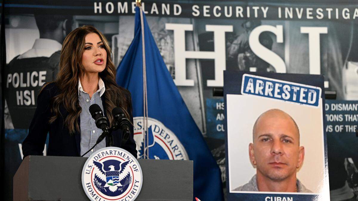 Department of Homeland Security Secretary Kristi Noem visited the DHS offices in Bradenton on Monday, Oct. 20, 2025, to give an update on ICE's crackdown on illegal immigration.