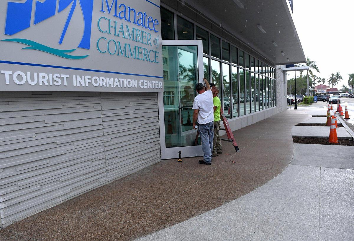 The issues with the brown-colored sidewalk are being fixed outside the Manatee Chamber of Commerce. They have already been corrected down most of Third Avenue West and 10th Street West.