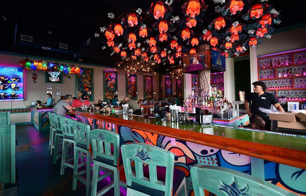 The bar area at Aqua Tequila Mexican Restaurant Grill and Cantina in Parrish on Feb. 19, 2026.