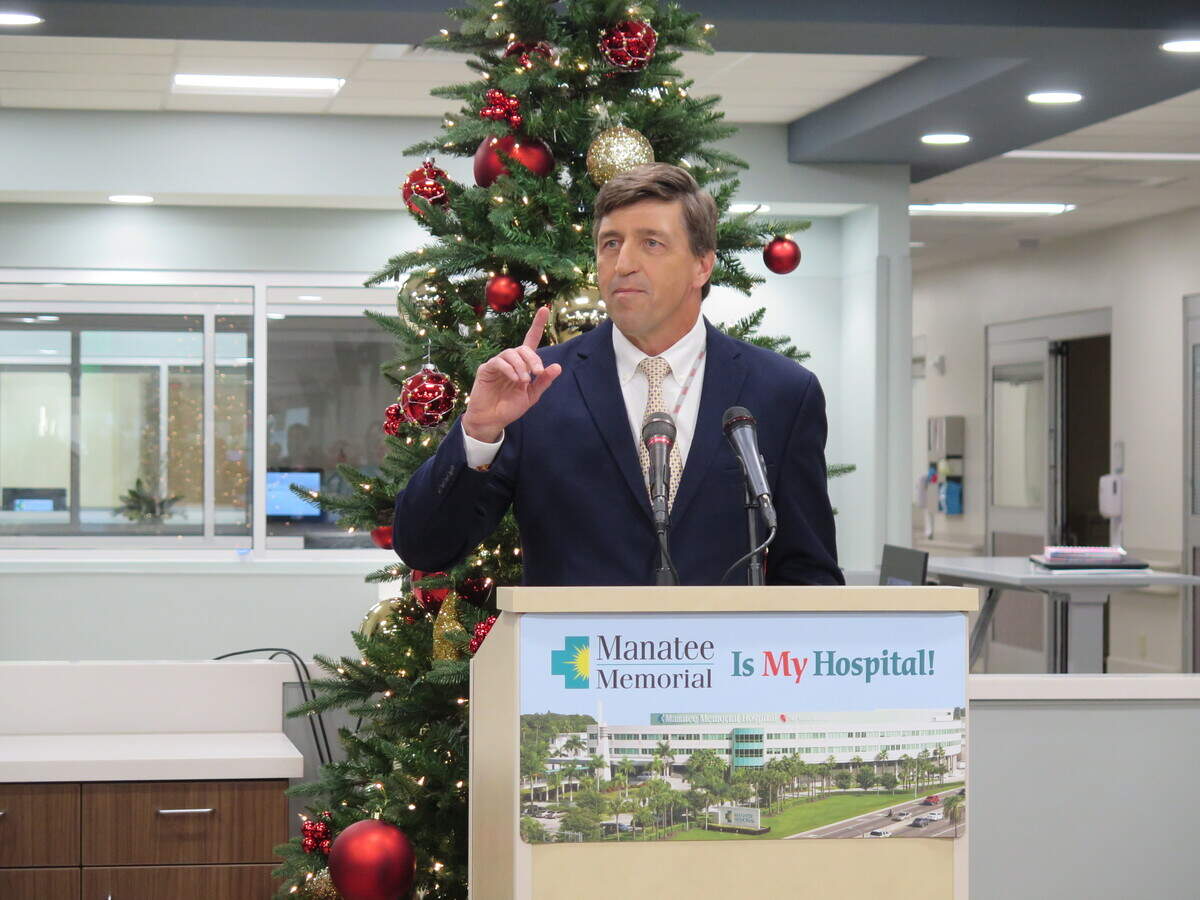 Kevin DiLallo, Manatee Healthcare System CEO, thanked those involved in the process of designing and building the new emergency care center at a ribbon cutting ceremony Tuesday morning.