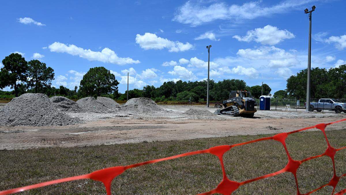 Construction of new pickleball courts is underway at Lakewood Ranch Park on Thursday, May 23, 2024.