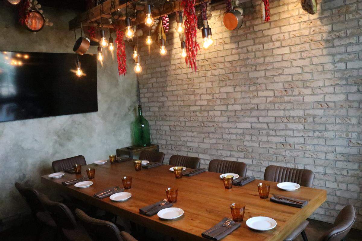 Osteria 500, a new Italian restaurant, opens Sunday, July 30, in Lakewood Ranch’s Waterside Place at 1580 Lakefront Drive. Shown above is a private dining room.