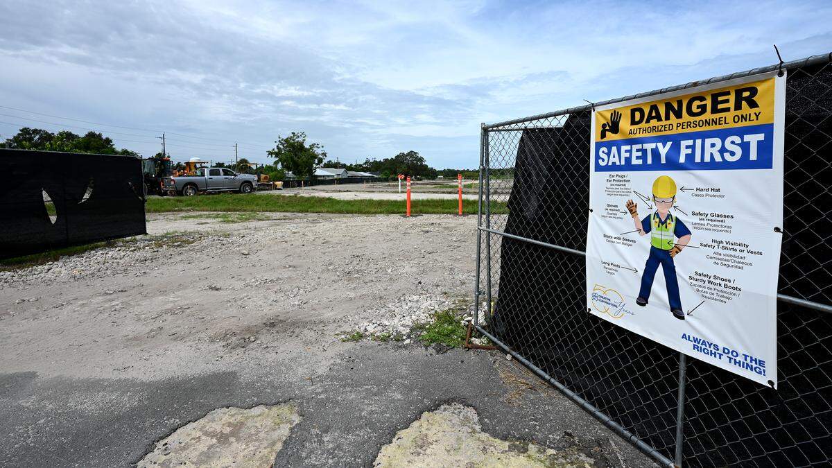 Ongoing construction at Washington Park in Palmetto on Sept. 3, 2025.