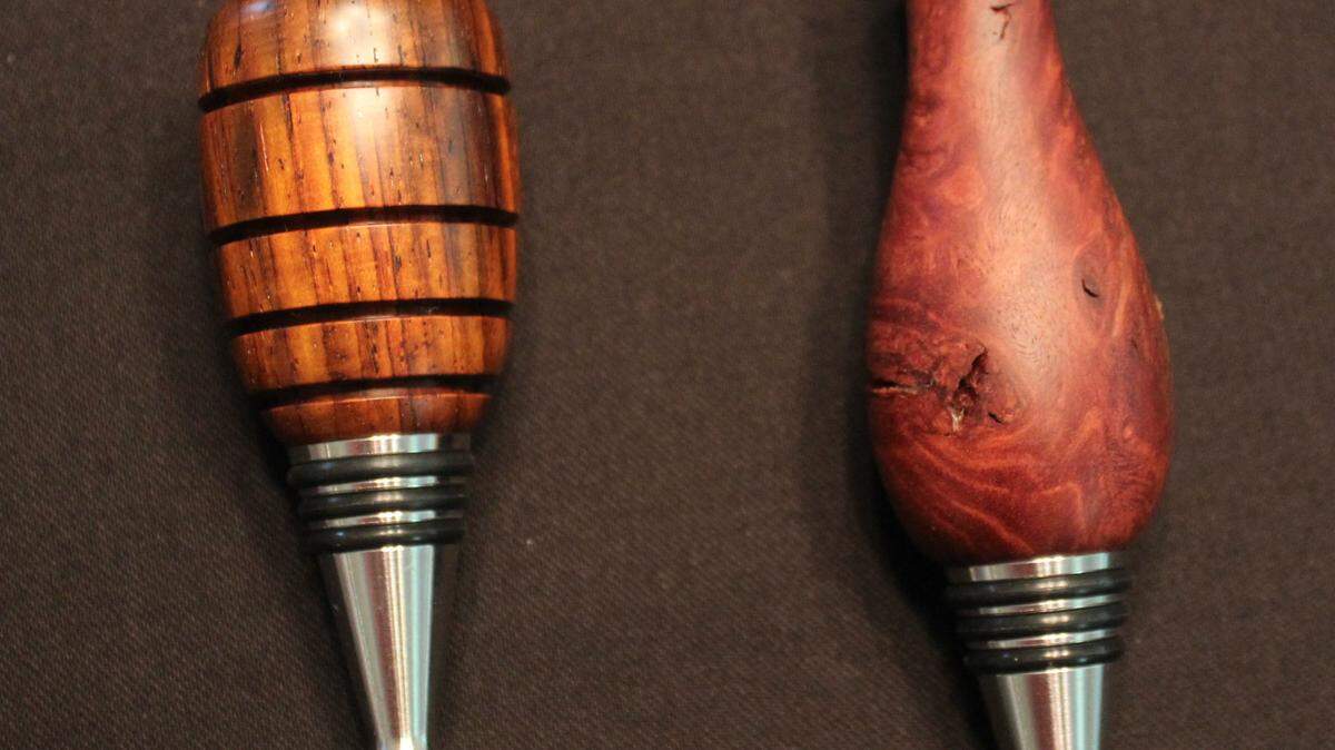 Jim O'Donnell's wine stoppers are very popular at art shows. 
 JAMES A. JONES JR./Bradenton Herald