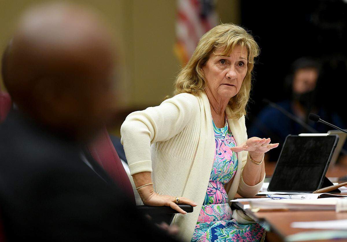 01/26/21--Commissioner Vanessa Baugh speaks during a meeting of the Board of County Commissioners Tuesday.