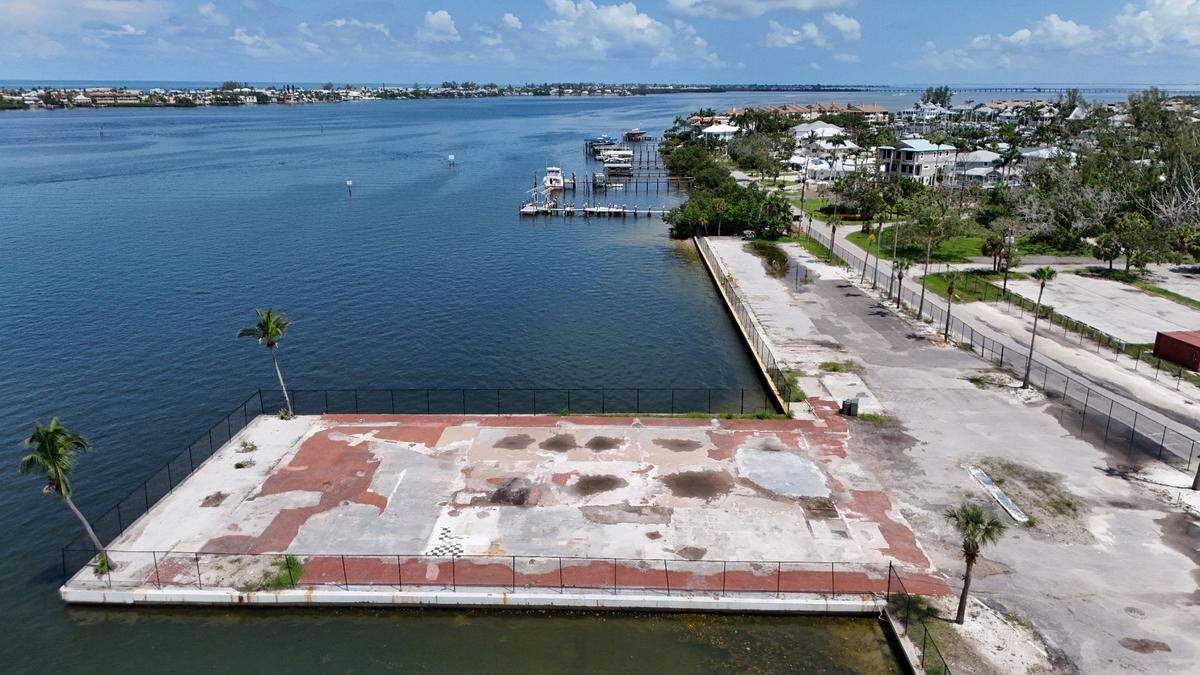 Manatee County officials are seeking input from residents for the future Cortez Boat Ramp where the Seafood Shack and other local businesses once stood. The county purchased the property for $13 million in 2024. Photo taken July 15, 2025.
