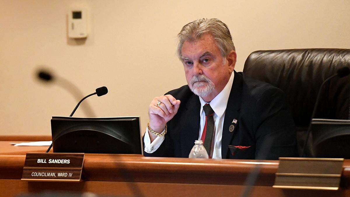 Councilman Bill Sanders listens to public comment during a Bradenton City Council meeting on Feb. 23. The elected officials is accused of creating a hostile work environment at City Hall and an investigation is ongoing.